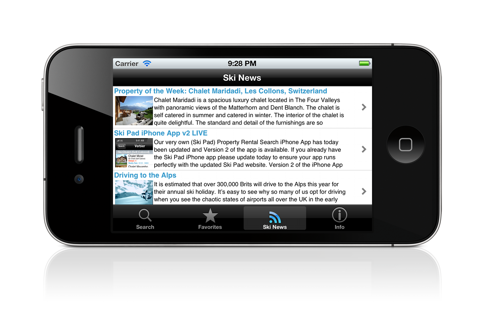 Ski Pad iPhone App Version 2